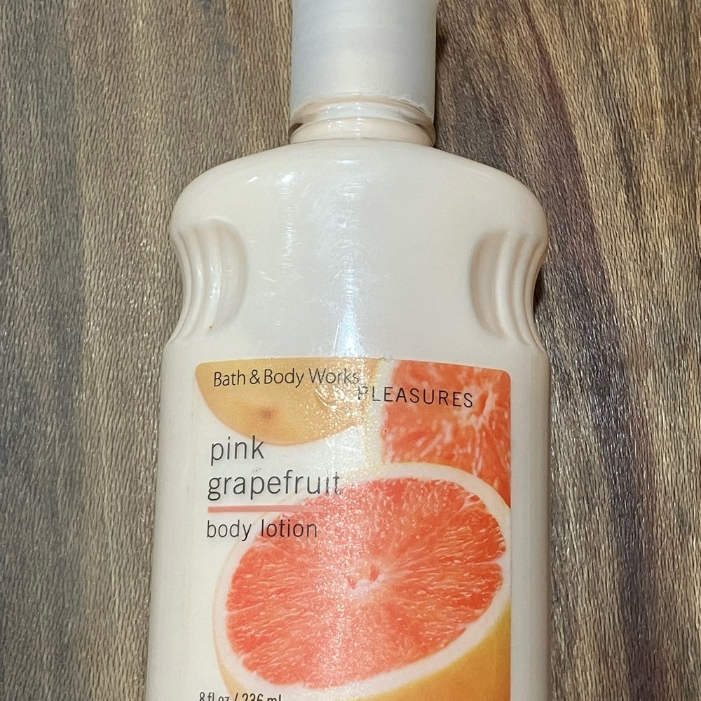 Vintage bath and body works pink grapefruit body lotion. Open bottle nearly full